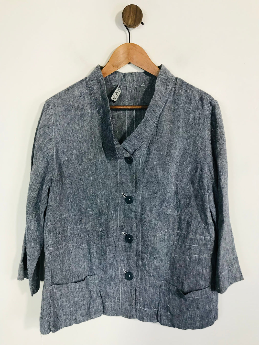 Sulu Women's Linen Button Blouse | EU40 UK12 | Blue