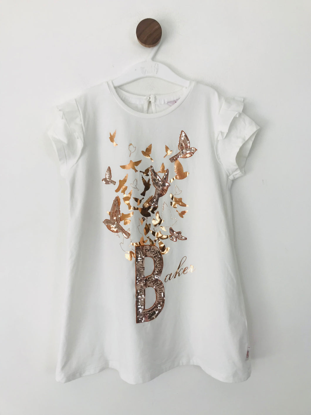 Baker by Ted Baker Kid's Sequin Bird T-Shirt | 11-12 Years | White