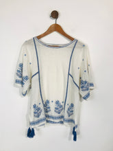 Load image into Gallery viewer, Monsoon Women&#39;s Tassel T-Shirt | M UK10-12 | White
