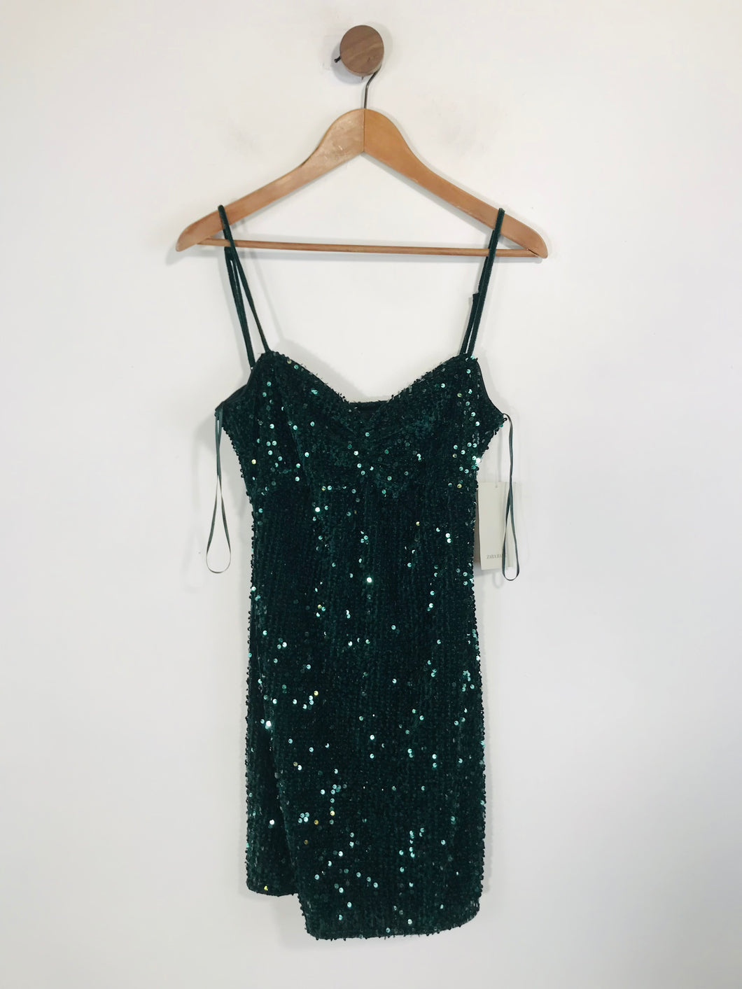 Zara Women's Sequin Mini Dress NWT | M UK10-12 | Green