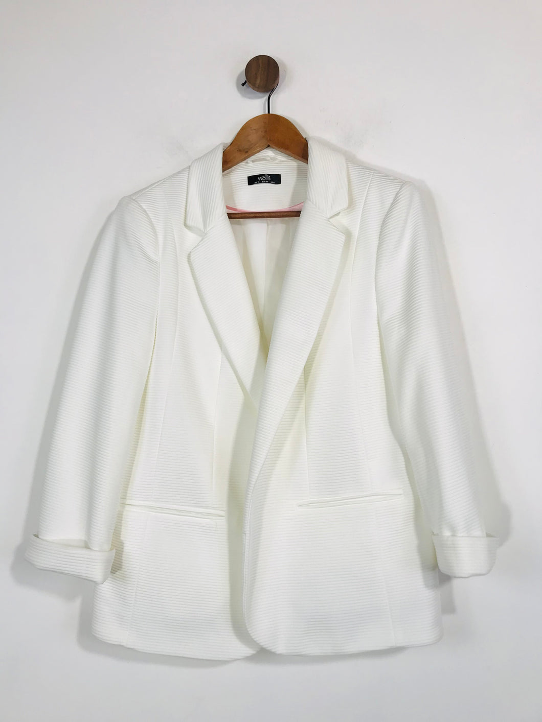 Wallis Women's Ribbed Blazer Jacket | UK16 | White