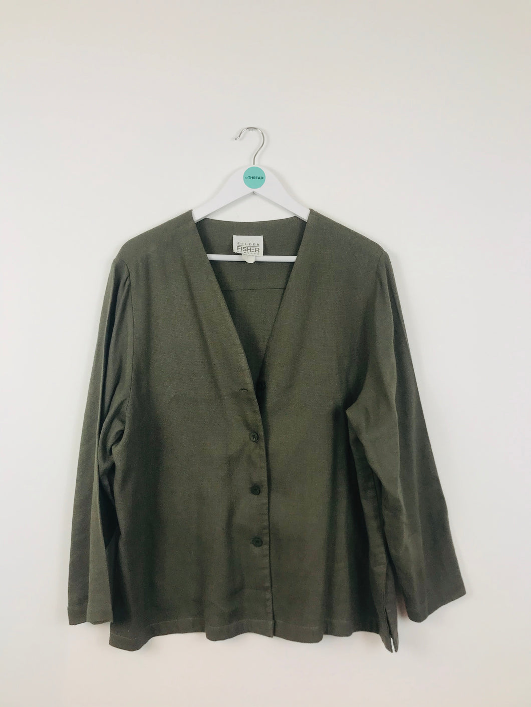 Eileen Fisher Womens Cardigan | Size 2 UK14-16 | Khaki