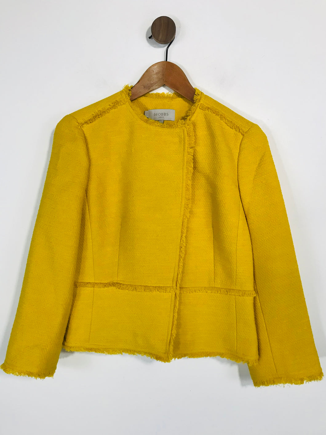 Hobbs Women's Knit Blazer Jacket | UK10 | Yellow