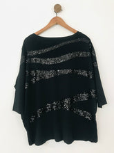 Load image into Gallery viewer, Phase Eight Women&#39;s Oversized Sequin Blouse | M UK10-12 | Black
