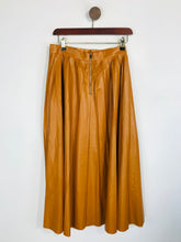 Load image into Gallery viewer, Zara Women&#39;s Faux Leather Pleated A-Line Skirt | L UK14 | Orange

