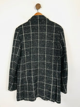Load image into Gallery viewer, Paul Costelloe Women&#39;s Wool Check Gingham Overcoat | UK12 | Grey
