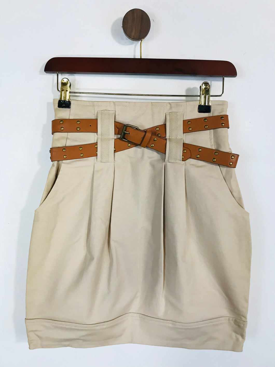 Jane Norman Women's Belted Pencil Skirt | UK6 | Beige
