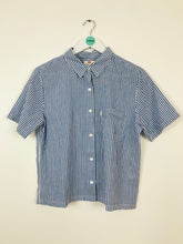 Load image into Gallery viewer, Levi’s Womens Short Sleeve Stripe Shirt | UK10 | Blue and white
