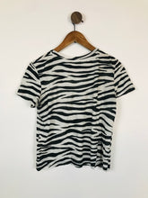 Load image into Gallery viewer, A.L.C Women&#39;s Zebra Print T-Shirt | S UK8 | White
