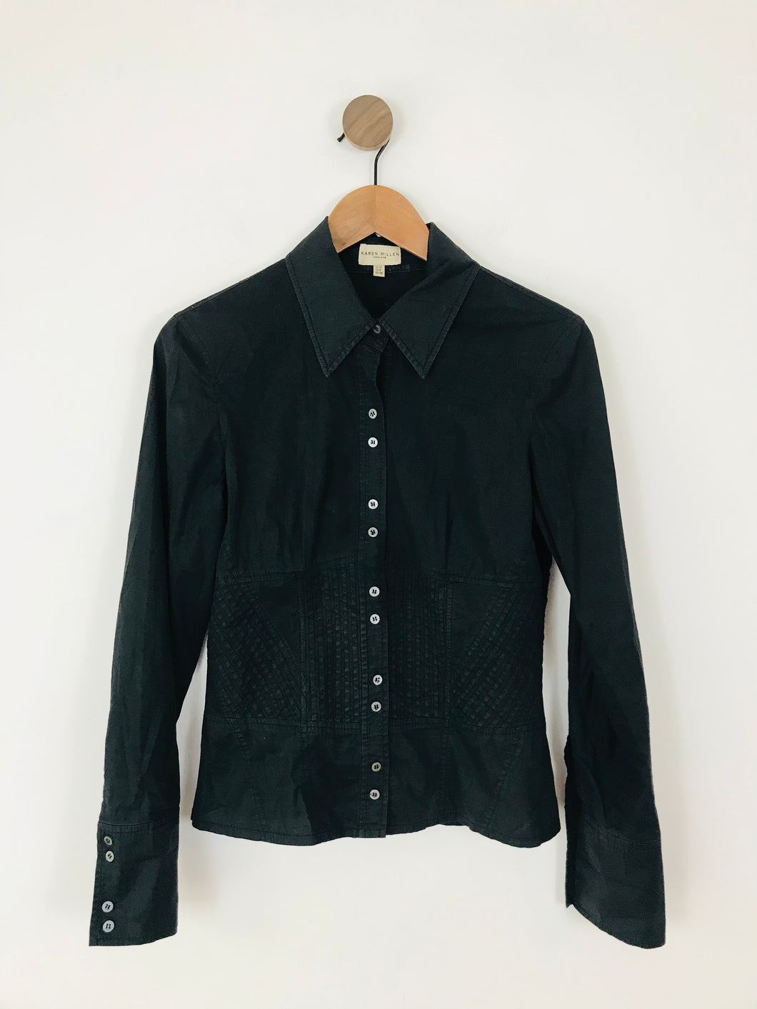 Karen Millen Women’s Long Sleeve Shirt | UK12 | Black