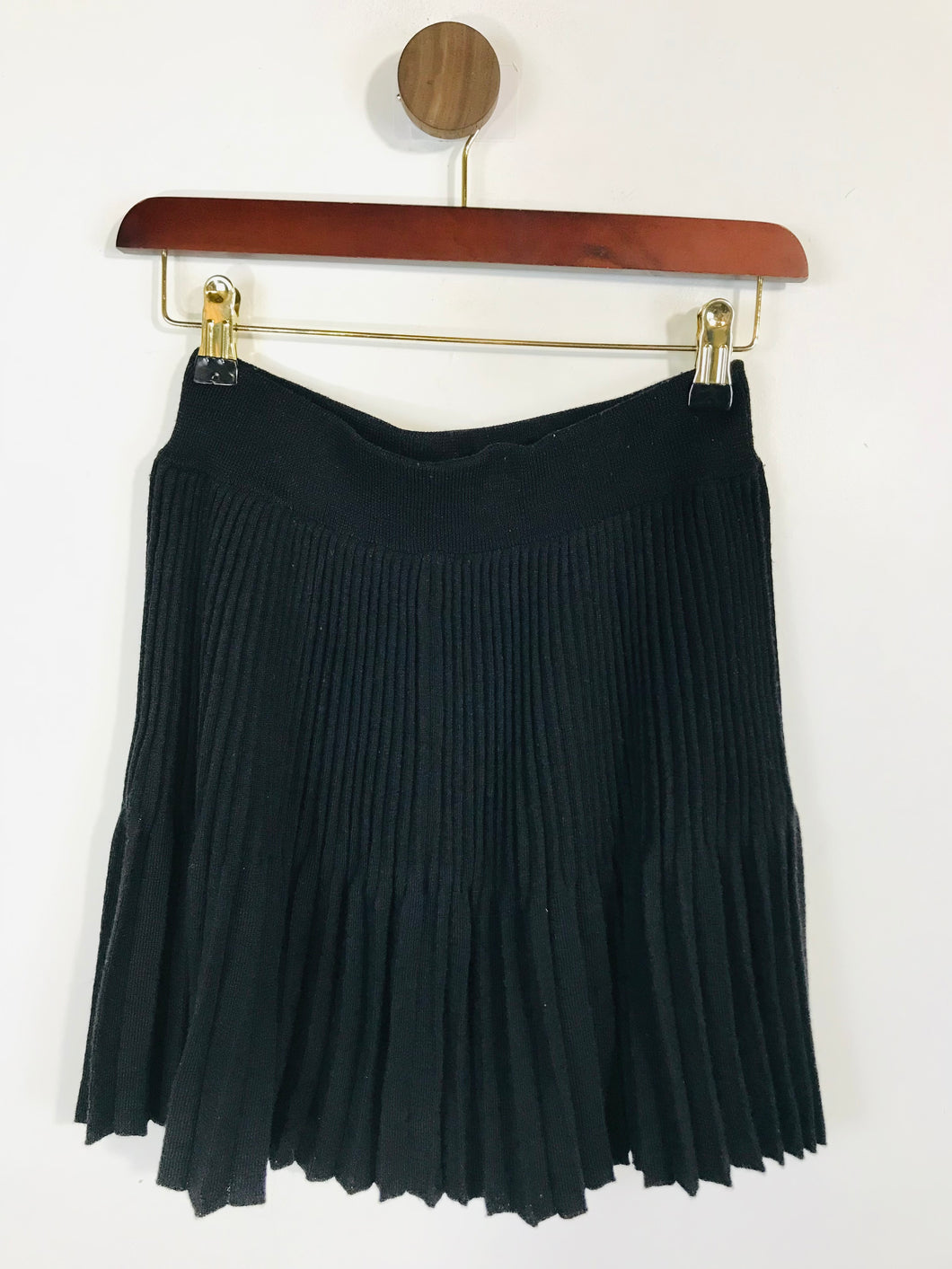 Stefanel Women's Pleated Knit Mini Skirt | S UK8 | Black