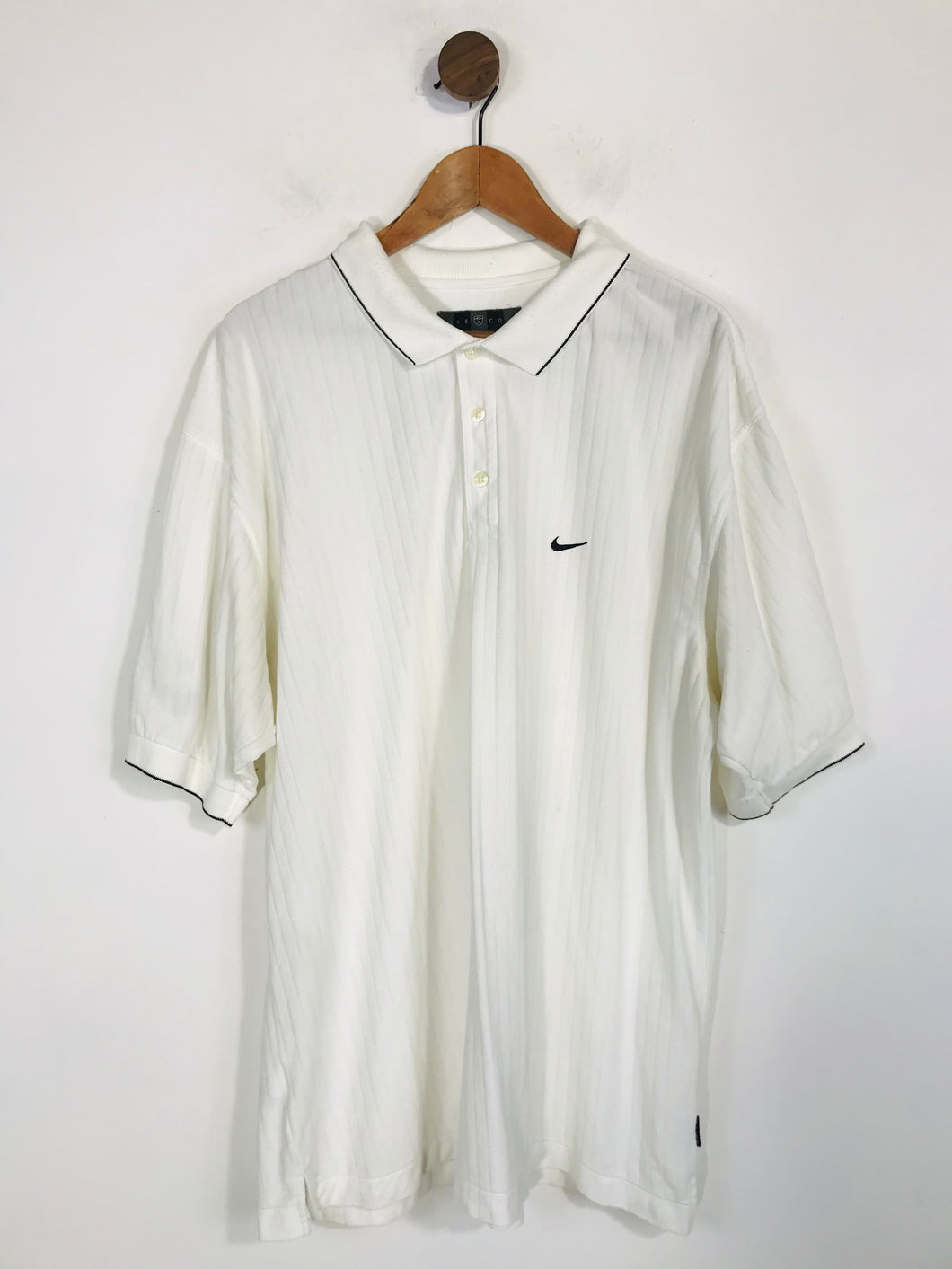 Nike Men's Cotton Striped Polo Shirt | XL | White