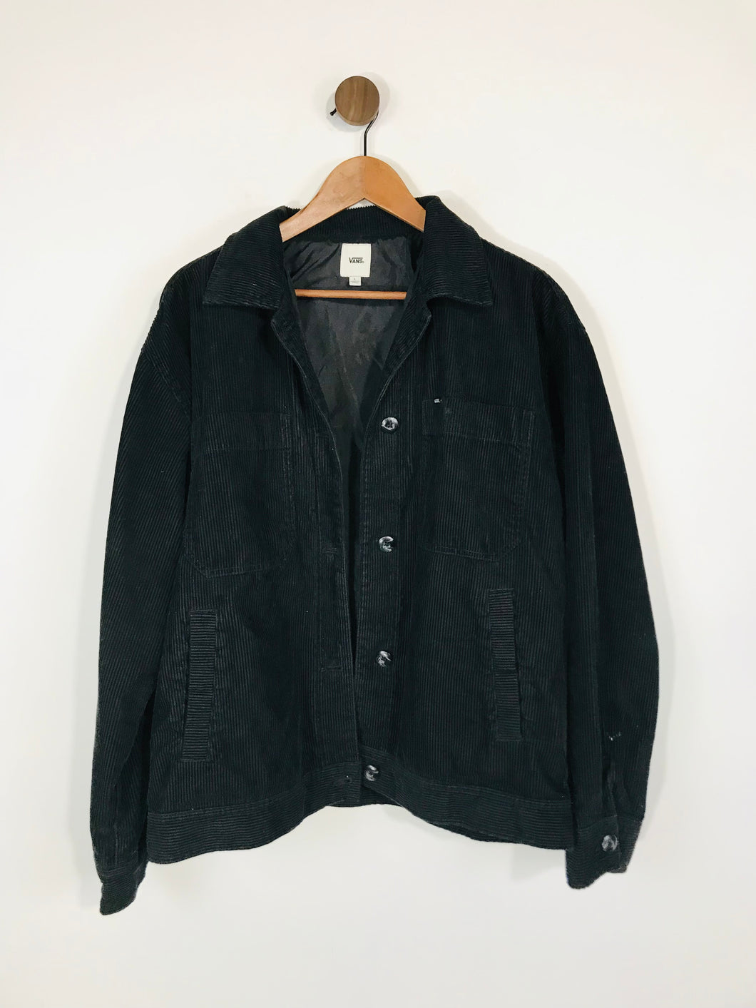 Vans Women's Corduroy Jacket Overcoat | L UK14 | Black