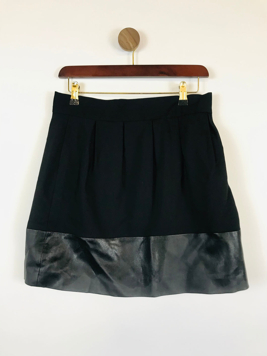 Zara Women's Contrast Mini Skirt | M UK10-12 | Black