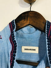 Load image into Gallery viewer, Zadig &amp; Voltaire Women&#39;s Embroidered Tunic Blouse | XS UK6-8 | Blue
