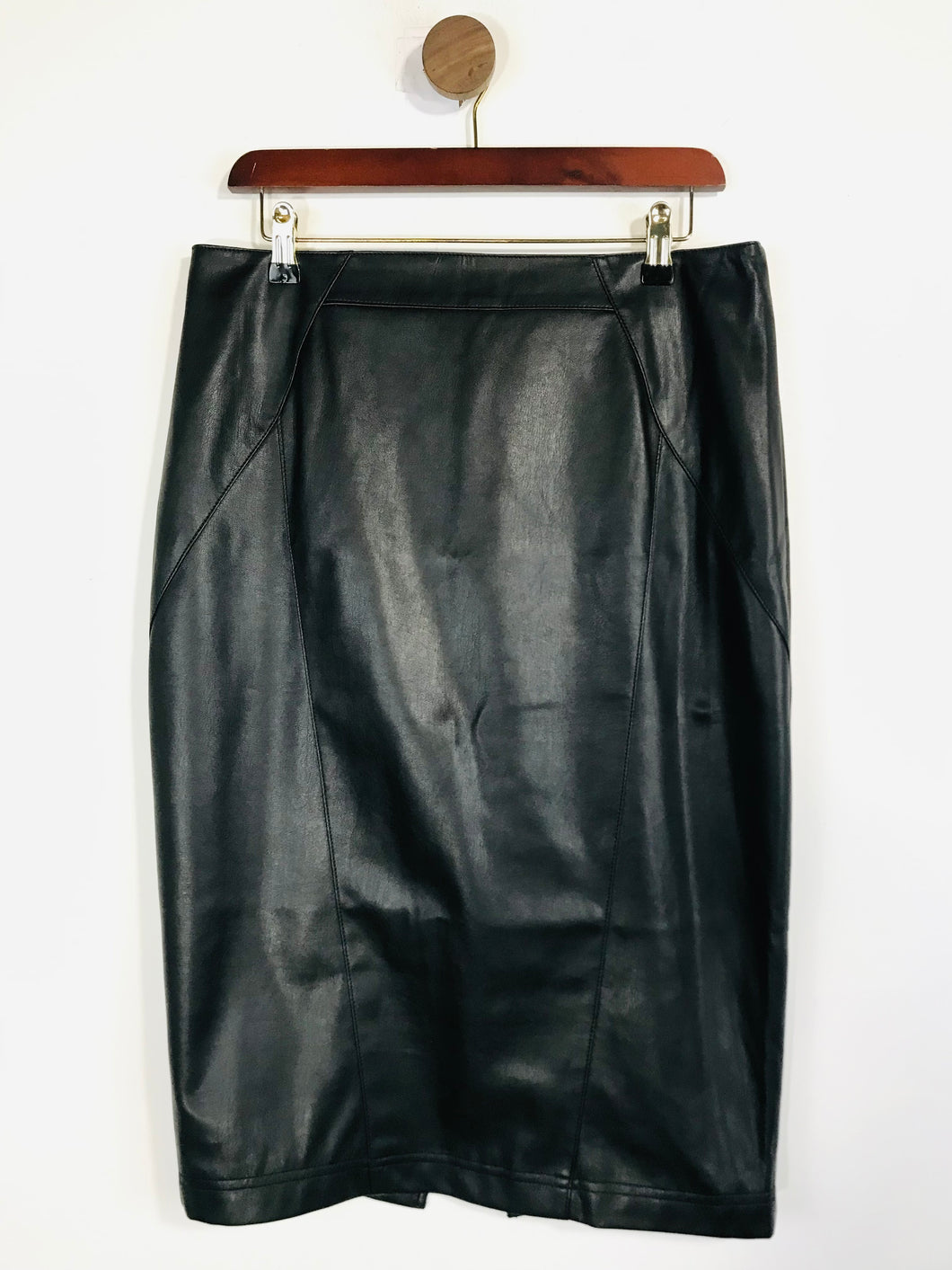 Stitch Fix Women's Faux Leather Editor’s cut Pencil Skirt NWT | UK14 | Black