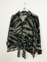 Load image into Gallery viewer, Religion Women’s Oversize Sheer Tiger Print Shirt | UK 8 | Black
