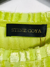 Load image into Gallery viewer, Stine Goya Women&#39;s Velvet Striped T-Shirt NWT | XS UK6-8 | Green
