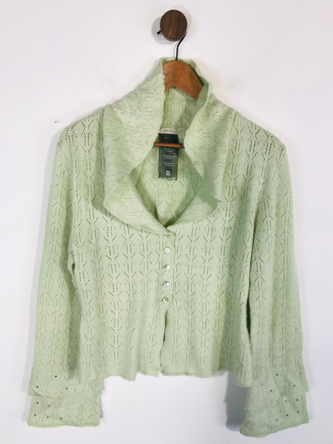 Noa Noa Women's Wool Crop Cardigan | S UK8 | Green