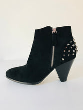 Load image into Gallery viewer, Mary Portas Clarks Women&#39;s Suede Stud Heeled Boots | UK5 | Black
