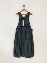 Load image into Gallery viewer, People Tree Women&#39;s Striped Organic Cotton Pinafore Dress NWT | UK14 | Blue
