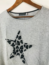 Load image into Gallery viewer, Mint Velvet Women&#39;s Leopard Print Star T-Shirt  | M UK10-12 | Grey

