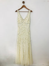 Load image into Gallery viewer, Sue Wong Women&#39;s Lace Embroidered Maxi Dress | UK10 | White
