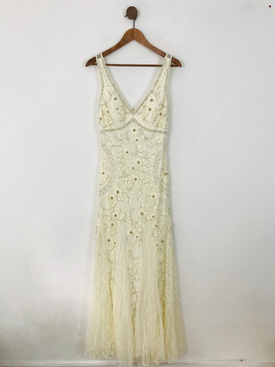 Sue Wong Women's Lace Embroidered Maxi Dress | UK10 | White