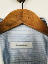 Load image into Gallery viewer, Ermenegildo Zegna Men&#39;s Striped Button-Up Shirt | 42 | Blue
