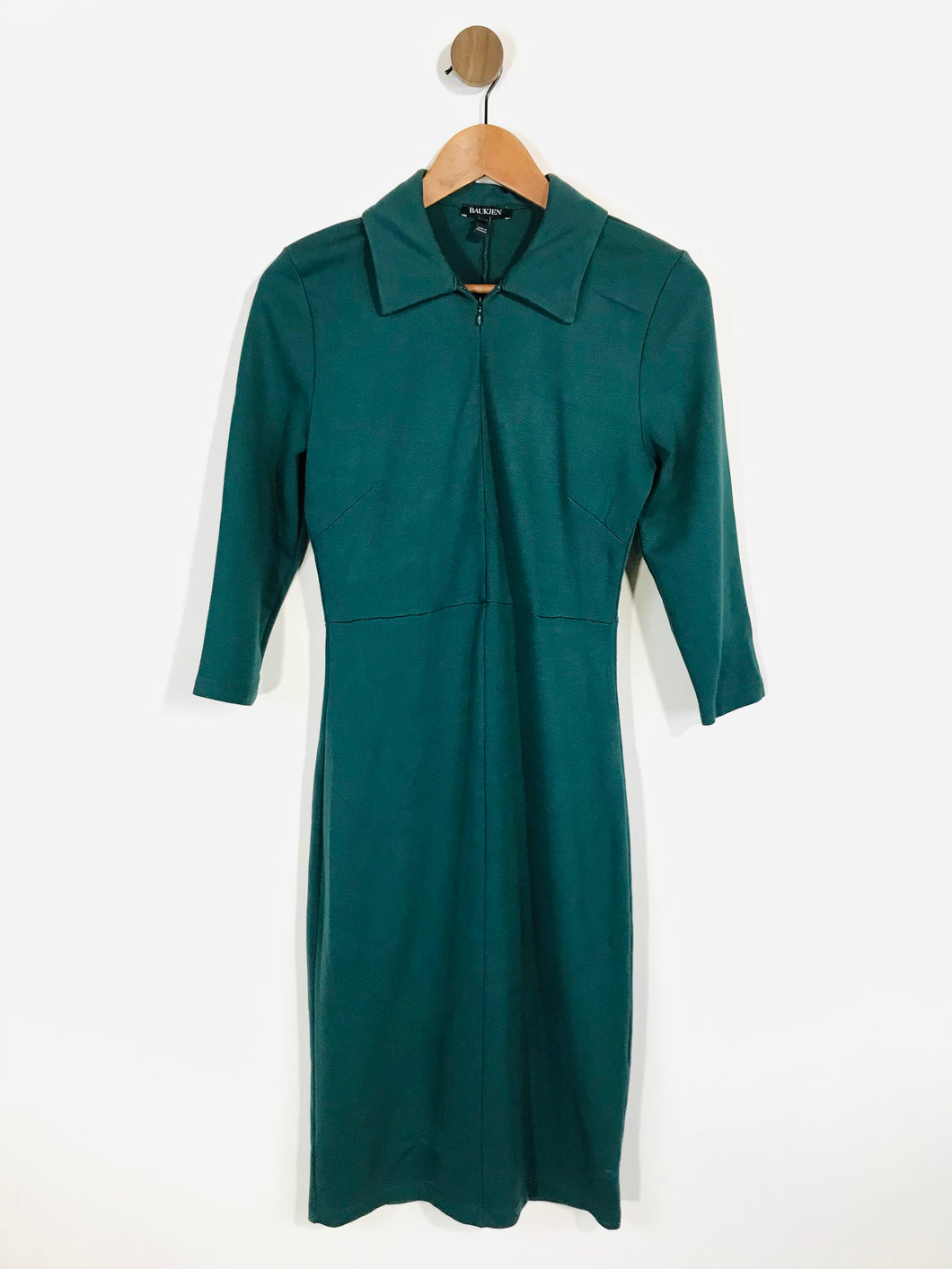 Baukjen Women's Zip Collared Bodycon Dress | UK12 | Green