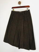 Load image into Gallery viewer, Intropia Women&#39;s Wool Pleated Midi Skirt | EU36 UK8 | Brown
