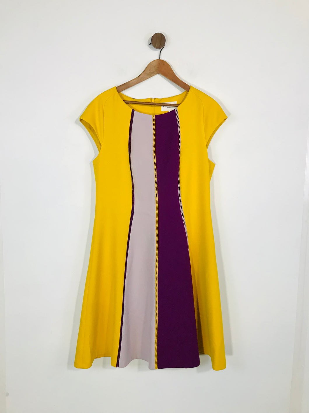 Damsel In A Dress Women's Colour Block Capped Sleeve A-Line Dress | UK16 | Multicoloured