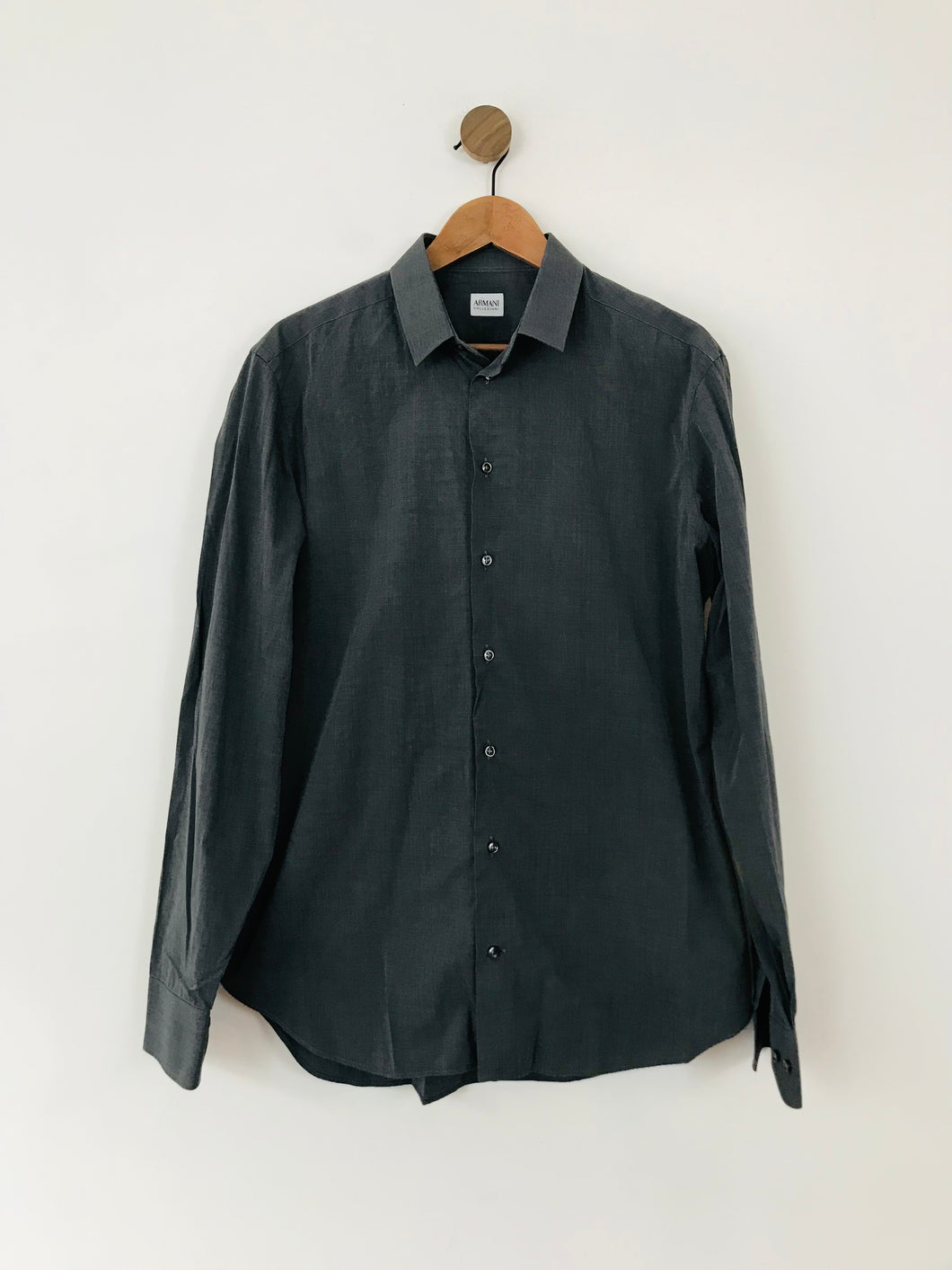 Armani Collezioni Men's Button-Up Shirt | 42 | Grey