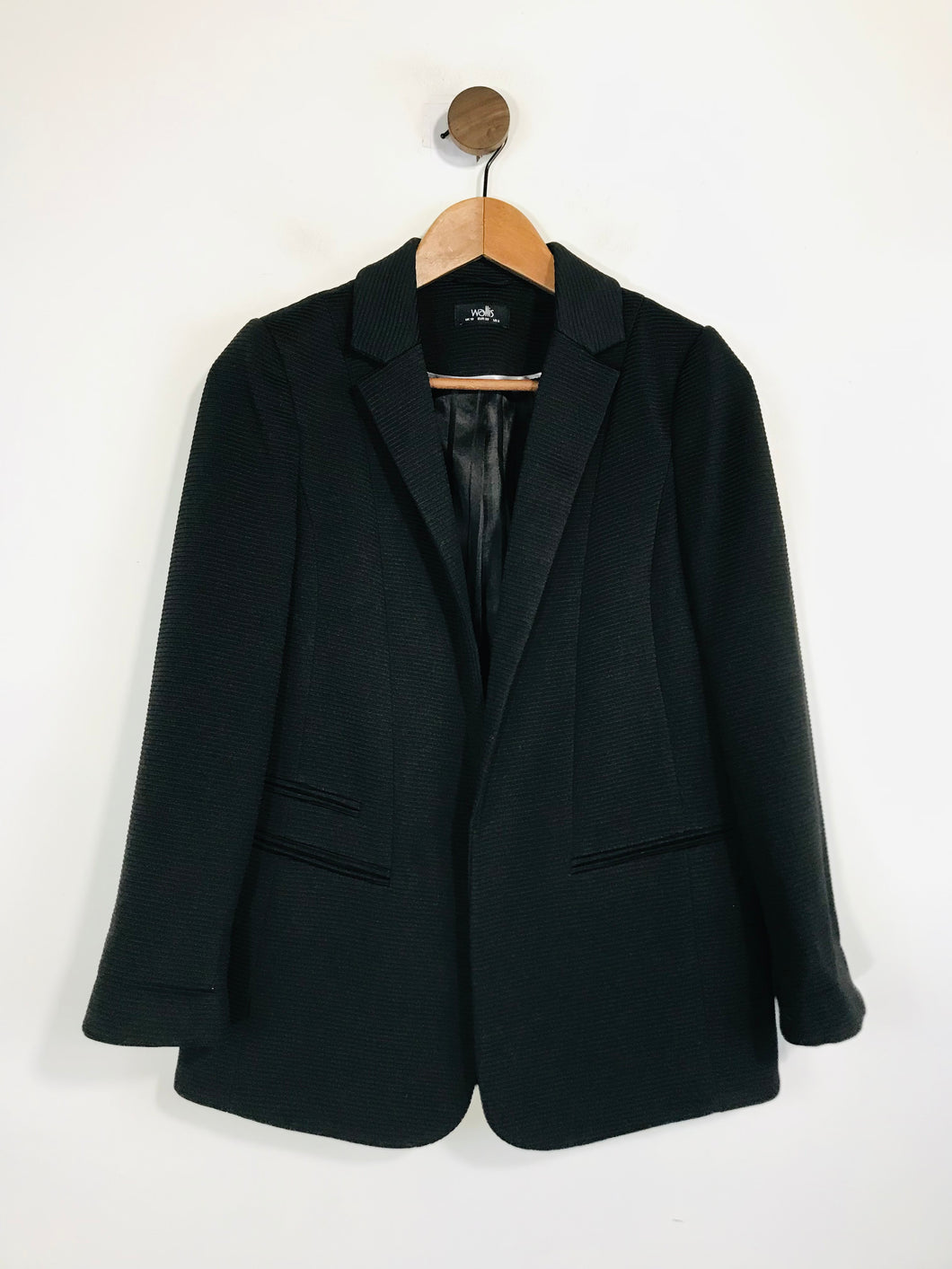 Wallis Women's Ribbed Blazer Jacket | UK10 | Black