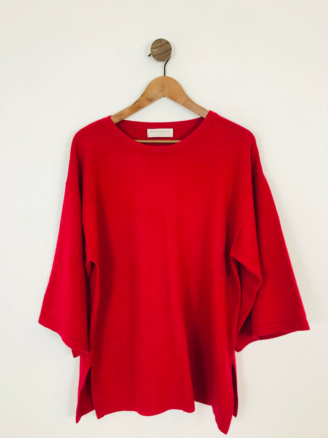 The Cashmere Centre Women’s 100% Cashmere Oversized Knit Jumper | L UK14-16 | Red