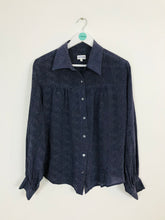 Load image into Gallery viewer, Brora Women’s 100% Silk Polka Dot Shirt | UK14 | Purple

