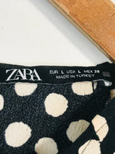 Load image into Gallery viewer, Zara Women&#39;s Polka Dot Blouse | L UK14 | Black
