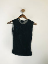 Load image into Gallery viewer, Warehouse Women&#39;s Embroidered Sheer Tank Top | UK10 | Black
