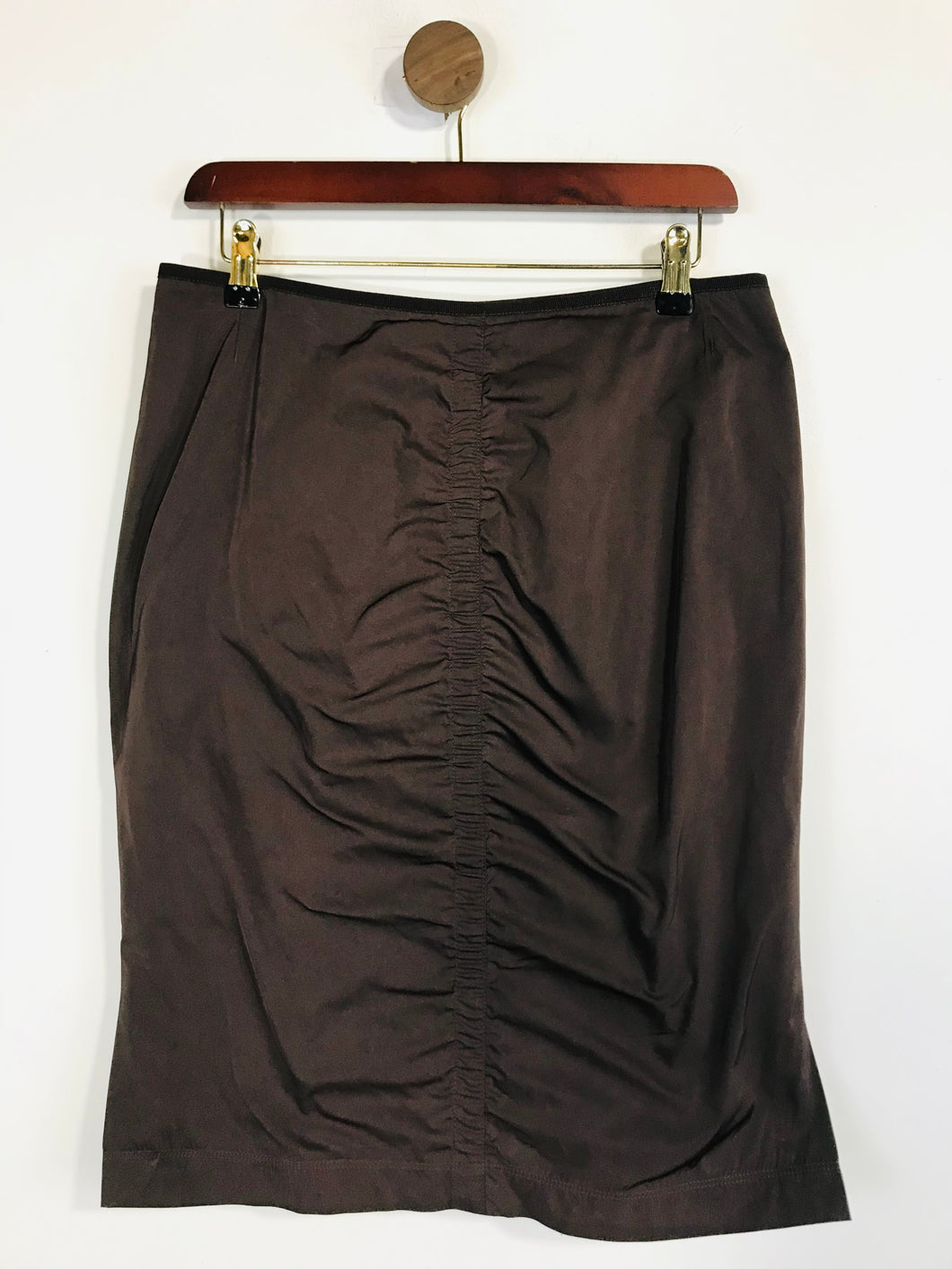 Lida Baday Women's Ruched Midi Skirt | US8 UK12 | Brown