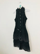 Load image into Gallery viewer, Karen Millen Women’s Circle Embroidered Shirt Dress | UK10 | Black
