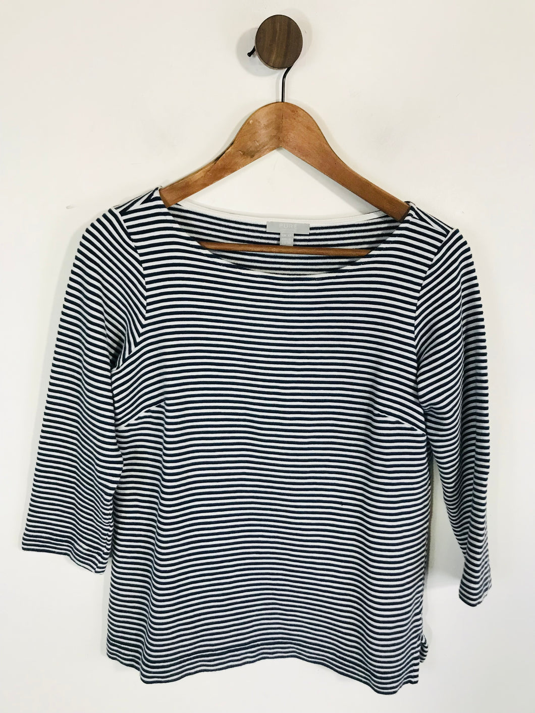 Pure Women's Striped Ribbed T-Shirt | UK12 | Multicoloured