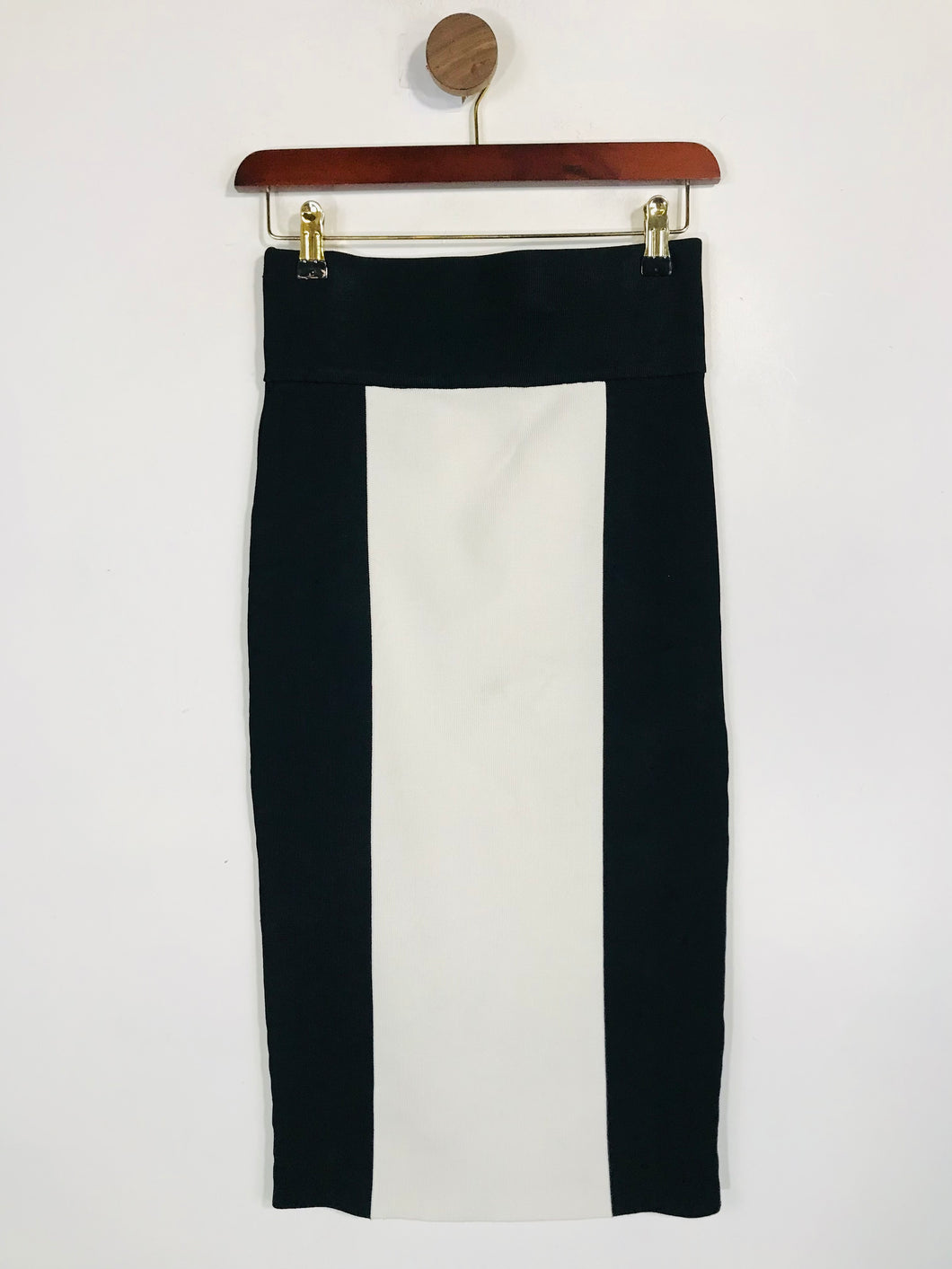 Balmain x H&M Women's Colour Block Smart Pencil Skirt | 38 | Black