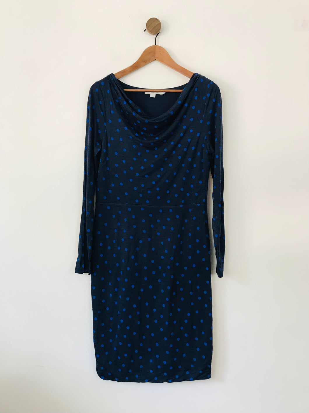 Boden Women's Polka Dot Sheath Dress | UK14 | Blue