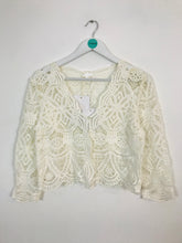 Load image into Gallery viewer, Sezane Women’s Cropped Lace Jacket Top With Tags | M UK10-12 | White
