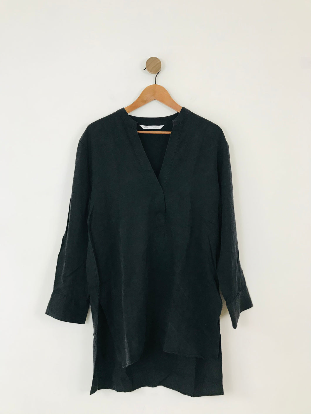 Zara Women’s Longline Oversized Shirt | M UK10-12 | Black