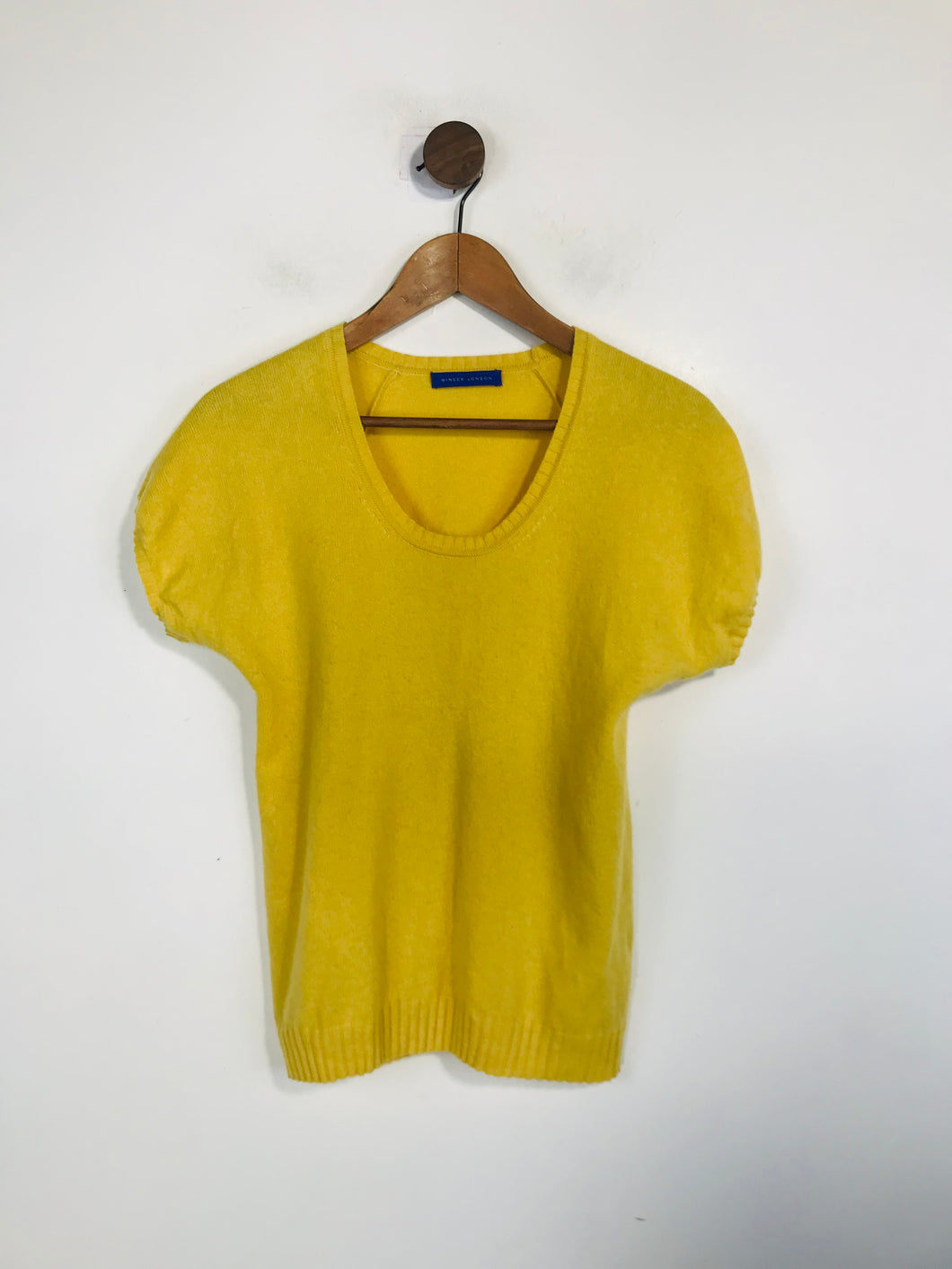 Winser London Women's Cashmere Knit T-Shirt | M UK10-12 | Yellow