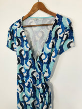 Load image into Gallery viewer, Boden Women&#39;s Floral Wrap Dress | UK12 | Blue
