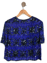 Load image into Gallery viewer, Stenay Women&#39;s Sequin Vintage Cardigan | L UK14 | Blue
