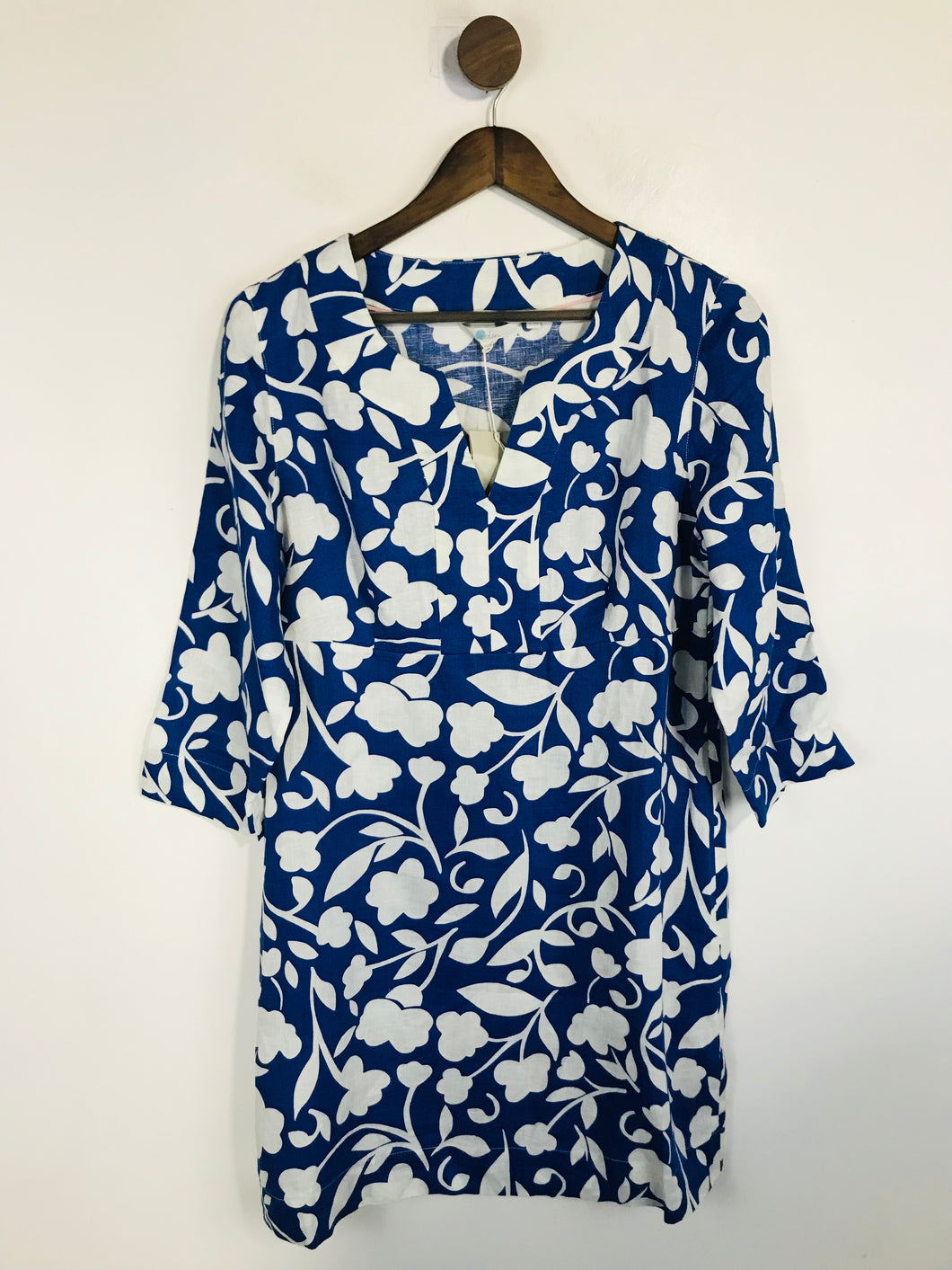 Boden Women's Linen Floral A-Line Dress NWT | UK14 | Blue