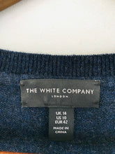 Load image into Gallery viewer, The White Company Women&#39;s Merino Oversized V Neck Jumper | UK14 | Blue
